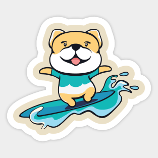 Surfing French  Bulldog Sticker
